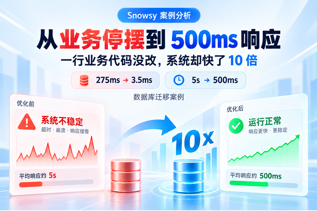 从业务停摆到 500ms 响应:一行业务代码没改,系统却快了 10 倍